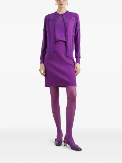 Dolce & Gabbana Wool Lace-inlay Tank Top In Purple