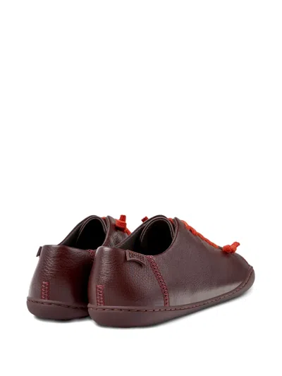 Camper Peu Cami Leather Lace-up Sneakers In Red