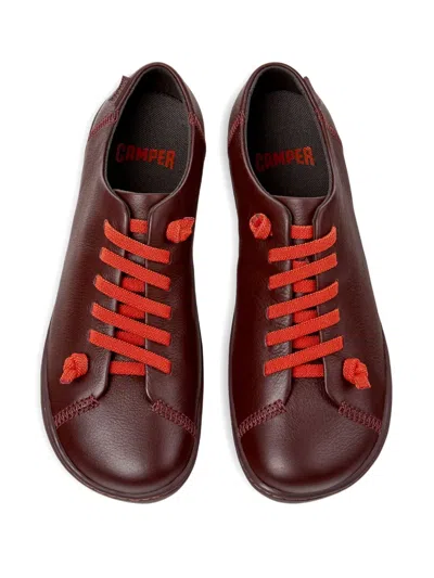 Camper Peu Cami Leather Lace-up Sneakers In Red
