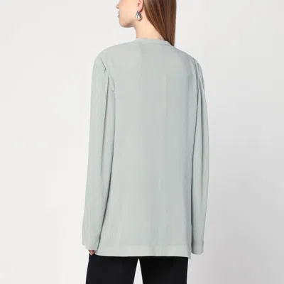 Alberta Ferretti Single-breasted Ice-colored Jacket In Gray