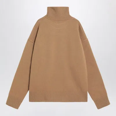 Ami Alexandre Mattiussi Ami Paris Camel Ami De Coeur Turtleneck Sweater