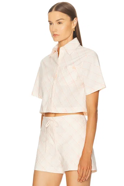 Burberry Cropped Button Up Top In Pink