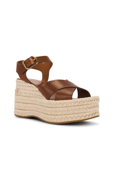 Chloé Open Toe Platform Sole Strappy Espadrilles