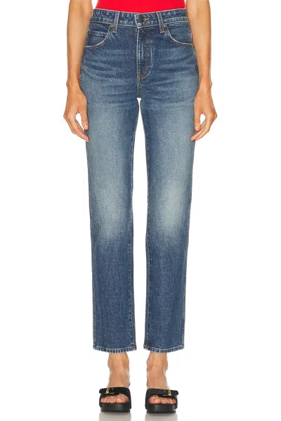 Khaite Danielle Straight Leg Jeans In Blue