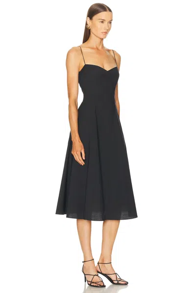 Khaite Isabella Cotton-canvas Midi Dress In Black
