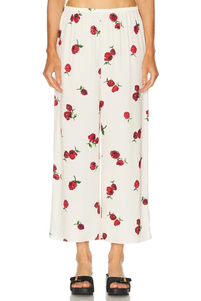 Khaite Mindy Printed Twill Wide-leg Pants In Multi