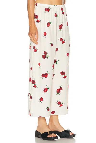 Khaite Mindy Printed Twill Wide-leg Pants In Multi