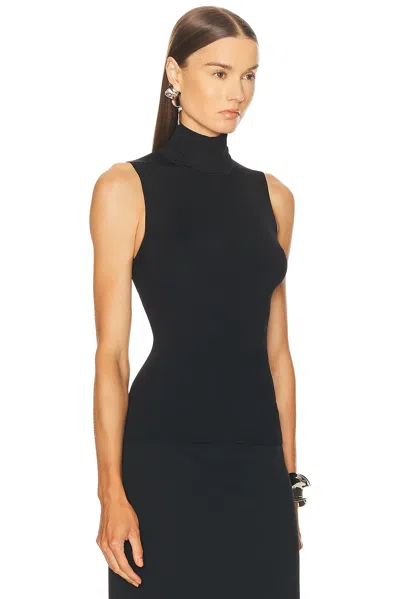 Khaite Benita Ribbed-knit Turtleneck Top In Black