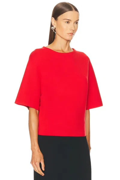 Khaite Warren Compact Merino Wool T-shirt In Red