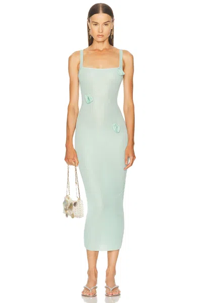 Maygel Coronel Ivy Rosette Jersey Midi Dress