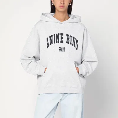 Anine Bing Harvey Logo Print Hooded Sweatshirt In White
