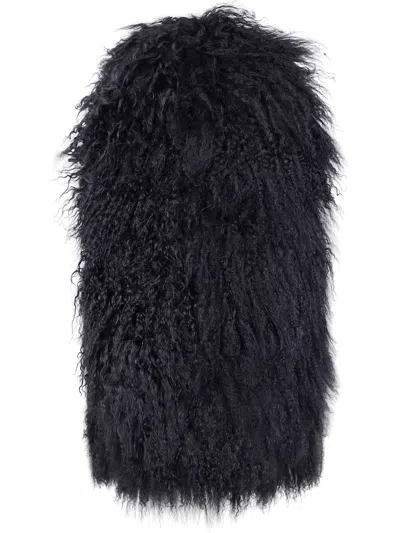 Ann Demeulemeester Bereta Shearling Waistcoat In Black