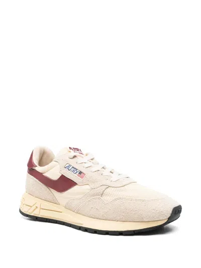 Autry Reelwind Beige Low Top Sneakers With Logo Patch Ontongue And Side In Suede Man In Multi