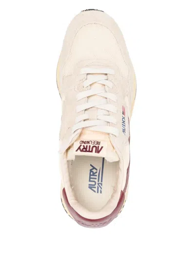 Autry Reelwind Beige Low Top Sneakers With Logo Patch Ontongue And Side In Suede Man In Multi