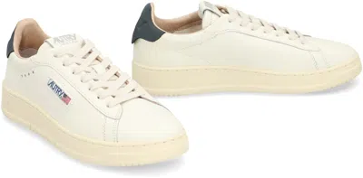 Autry Dallas Nubuck-trimmed Leather Sneakers In White