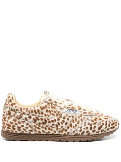 Autry Windspin Sneakers In Animalier Pony Skin