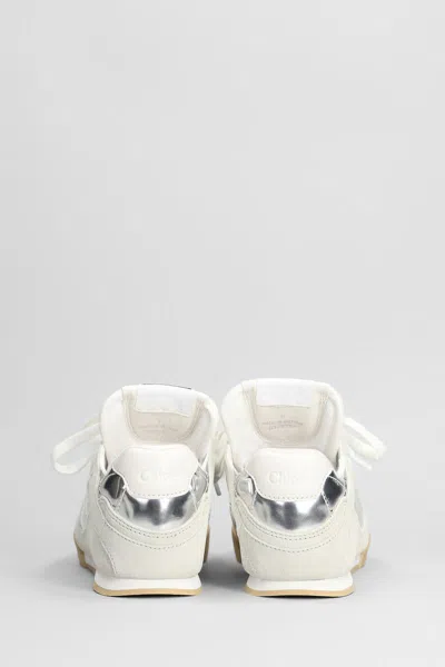 Chloé Kick Sneakers In Silver Suede And Leather In Silver