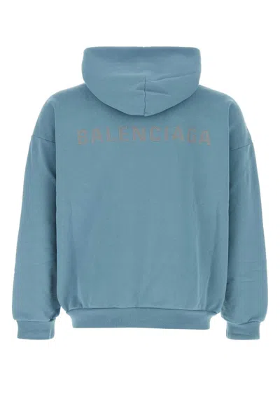 Balenciaga Back Reflective Hoodie Medium Fit In Grey Blue