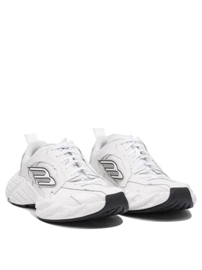 Balenciaga Men White Cowskin And Polyester Monday Shoe Sneakers