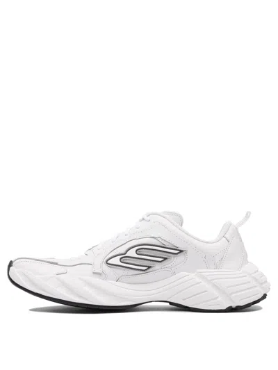 Balenciaga Men White Cowskin And Polyester Monday Shoe Sneakers