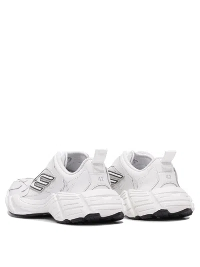 Balenciaga Men White Cowskin And Polyester Monday Shoe Sneakers