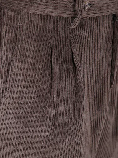 Barba Napoli Barba "florence" Velvet Stripes Double Pences Chino Trousers In Brown