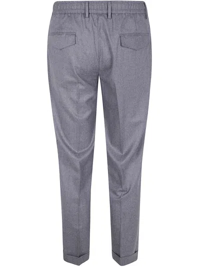 Barba Napoli Barba "rome" Flannel Drawstring Chino Trousers In Gray