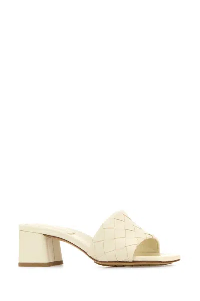 Bottega Veneta Ivory Leather Parco Mules