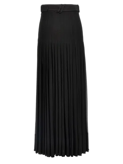 Burberry Crepe Jersey Maxi Skirt Skirts Black In Black