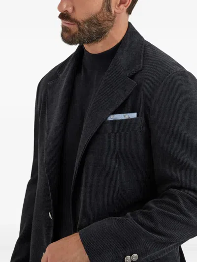 Brunello Cucinelli Patterned Pocket Square In Blue