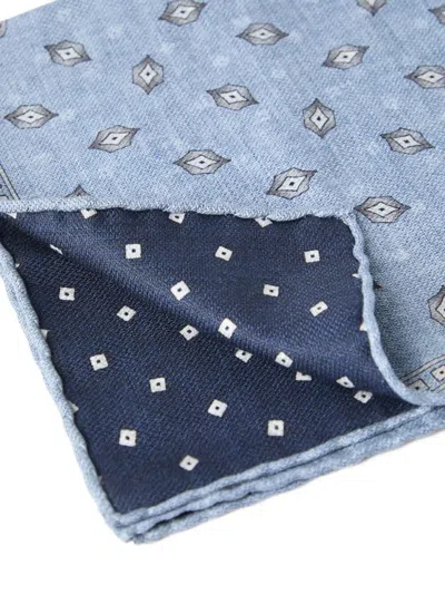 Brunello Cucinelli Patterned Pocket Square In Blue