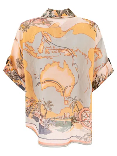 Zimmermann Tallow Relaxed Shirt In Multi