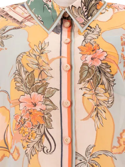 Zimmermann Tallow Relaxed Shirt In Multi
