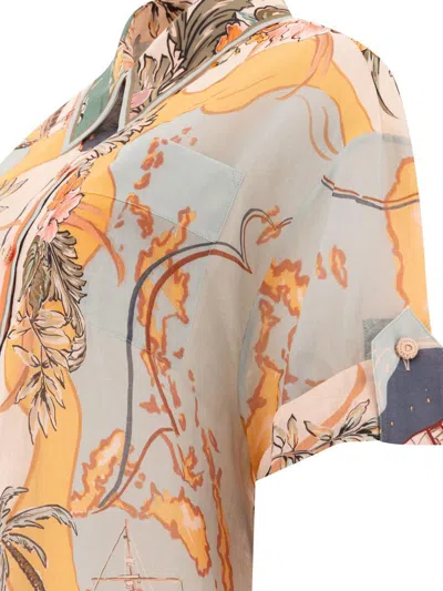 Zimmermann Tallow Relaxed Shirt In Multi