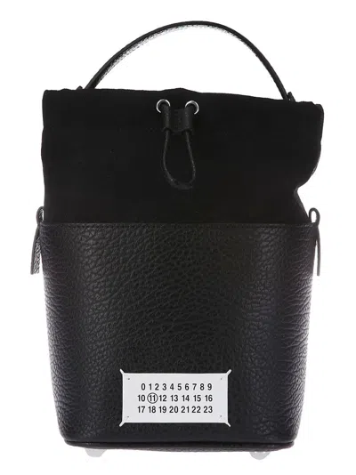 Maison Margiela Leather Bucket Bag With Drawstring Closure