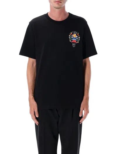 Casablanca Casa Way Mountain Printed Organic Cotton-jersey T-shirt In Black