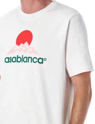 Casablanca White Crewneck T-shirt With Logo On The Front In White