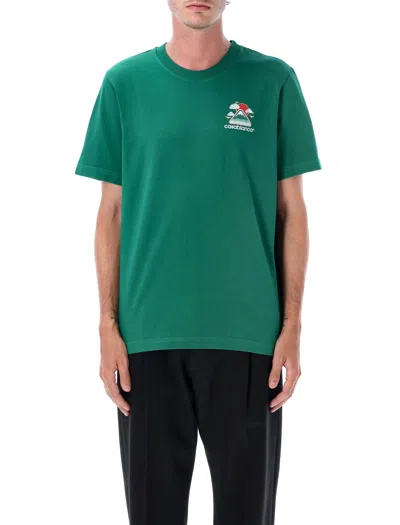 Casablanca Mens Montagne Ondulee Brand-print Cotton-jersey T-shirt