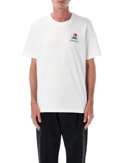 Casablanca White T-shirt With Crewneck And Logo On The Front And Maxi Logo On The Back In Cotton Man In White