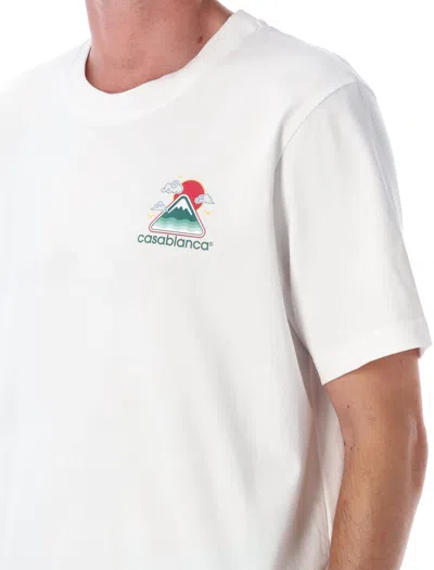 Casablanca White T-shirt With Crewneck And Logo On The Front And Maxi Logo On The Back In Cotton Man In White