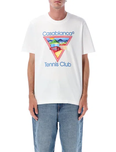 Casablanca Cotton Crew Neck T-shirt With Graphic Print