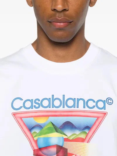 Casablanca Cotton Crew Neck T-shirt With Graphic Print