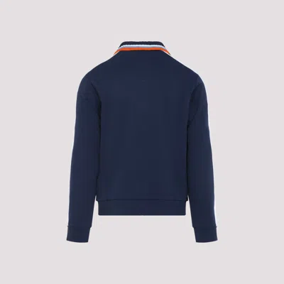 Casablanca Ribbed Collar Side Pockets Track Jacket In Blue