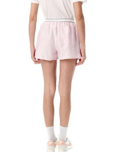 Sporty And Rich Striped Cotton Oxford Shorts With Back Pocket