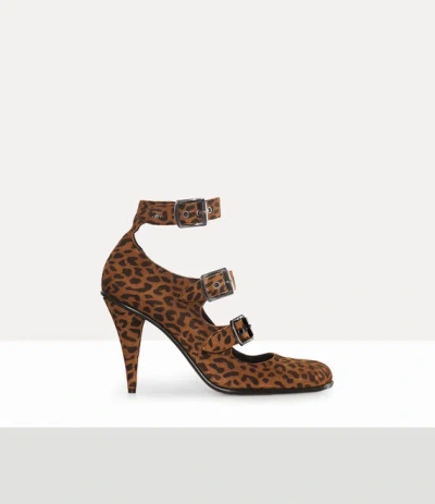 Vivienne Westwood Savage Heel Printed Suede Leopard 5-38 Women