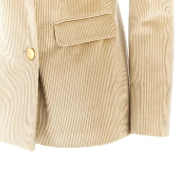 Tagliatore 'parigi' Corduroy Double-breasted Jacket In Neutral