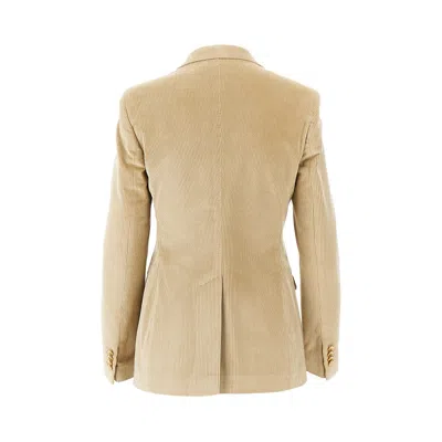 Tagliatore 'parigi' Corduroy Double-breasted Jacket In Neutral