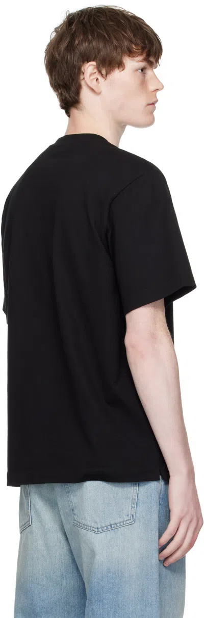 Ferragamo Crew Neck Graphic Print Short Sleeves T-shirt In Black