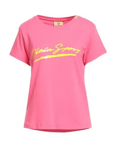 Plein Sport Woman T-shirt Pink Size L Cotton, Elastane
