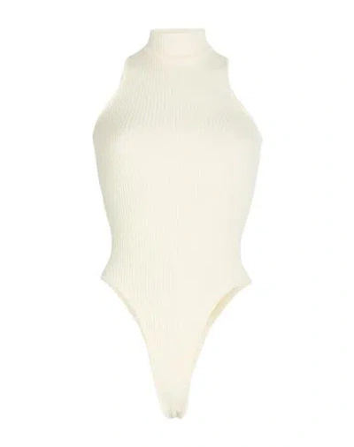 A Paper Kid Woman Bodysuit White Size S Viscose, Polyester, Polyamide